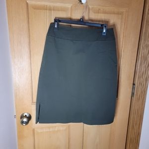 Banana Republic Factory Green Stretch A-Line Skirt Size 6